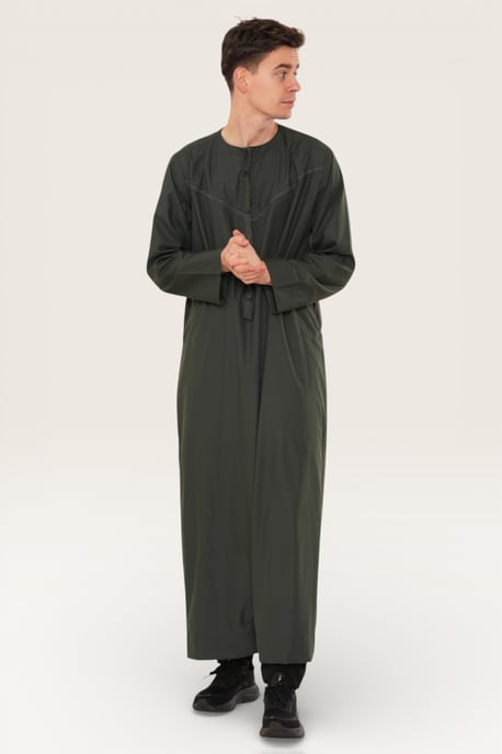 Thobez Herren Jubba/Robe/Kaftan Djellaba Thobe, Modell LFS -TT-008 - Grün - Image 3
