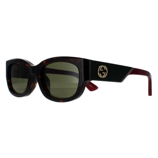 Gucci Square Womens Havanna mit Grün und Rot Grün GG1667SK - Image 2