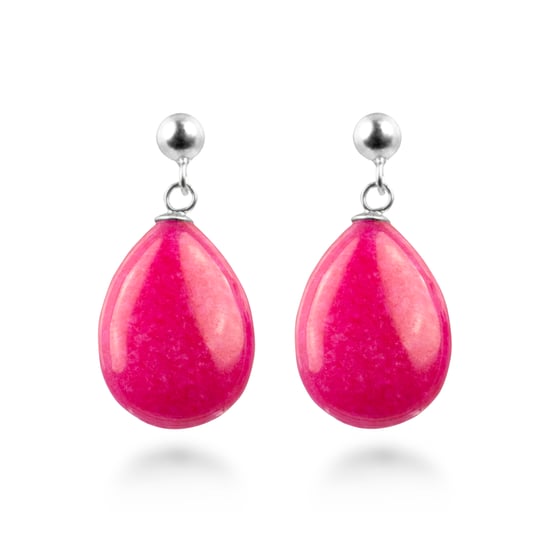 Luxenter Ohrringe, 925 Sterling Silber Kenitna und rosa Achat rhodiniert - Image 1