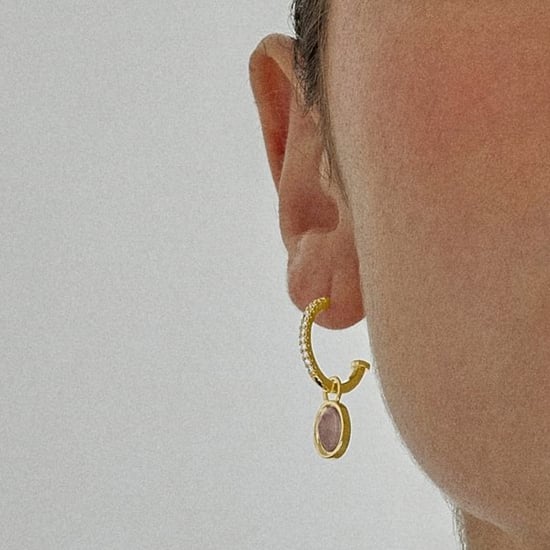 Luxenter Nyahau Ohrringe mit lila Kristall, veredelt in 18K Gelbgold - Image 3