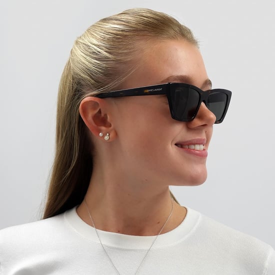 Saint Laurent Cat Eye Damen dunkle Havanna grau Sonnenbrille - Image 5