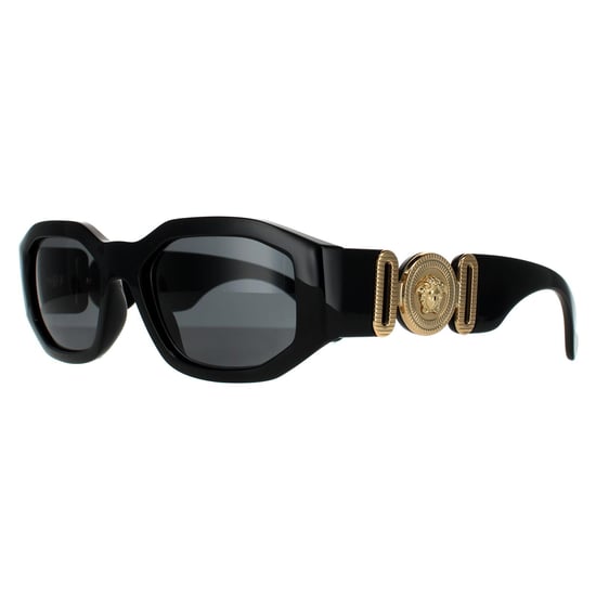 Versace Rechteckige Unisex Sonnenbrille Schwarz Dunkelgrau - Image 2