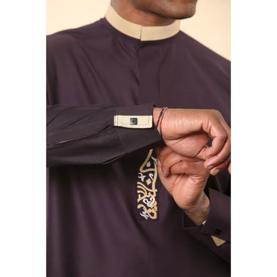 Lila Thobe für Herren, arabische saudi-arabische emiratische islamische Kleidung, Jubba-Robe - Image 5