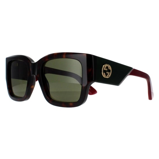 Gucci Square Womens Havanna mit Grün und Rot Grün GG1663S - Image 2