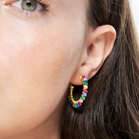 Luxenter Multicolour Kristall Ohrringe aus 18K Gelbgold - Aiel - Image 4