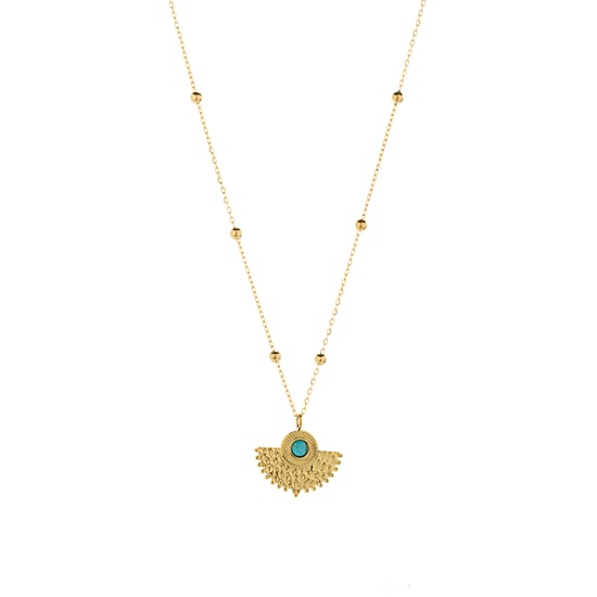 Luxenter Türkis Halskette aus 18K Gelbgold - Kumora - Image 1