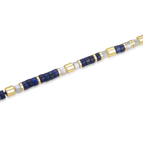 Luxenter Halskette aus 925er Sterlingsilber mit natürlichem Lapislazuli in 18K Gelbgold - Ihun - Image 5