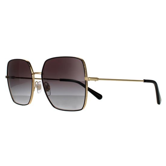 Dolce & Gabbana Square Womens Schwarz Gold Schwarz Grau Gradient Sonnenbrille - Image 2