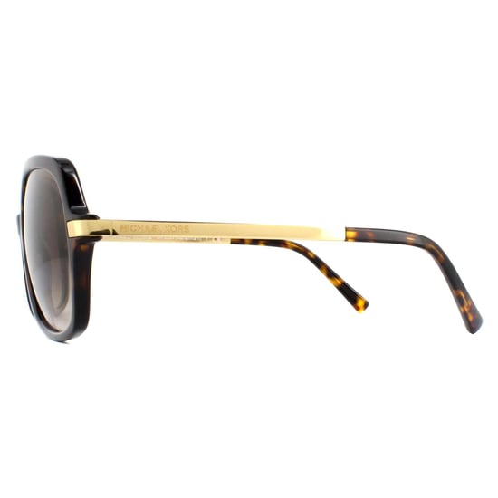 Michael Kors Square Womens Dark Tortoise Gold Braun Gradient Sonnenbrille - Image 3