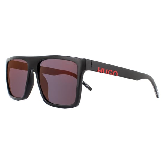 Hugo von Hugo Boss Square Mens Black Red Sunglasses - Image 2