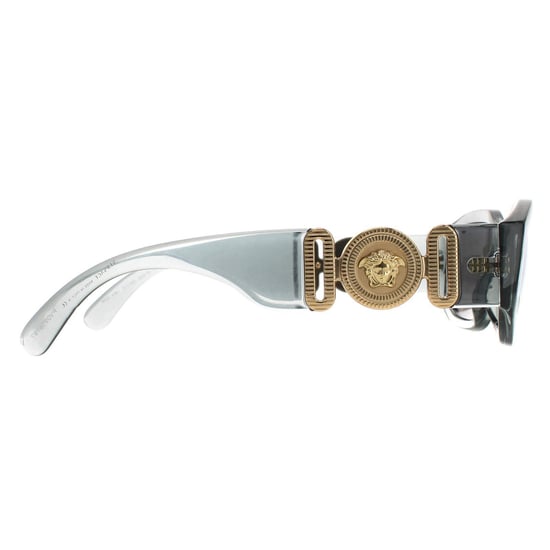 Versace Rectangle Unisex Transparent Grau Licht Grau Silber Spiegel VE4361 Sonnenbrille - Image 4