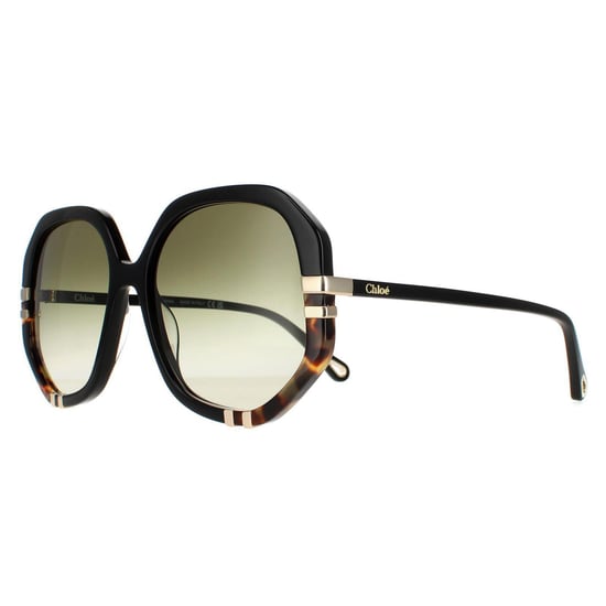 Chloe Square Womens Glänzend Schwarz und Schildkröte Grün Gradient CH0105S - Image 2