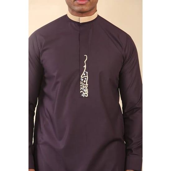 Lila Thobe für Herren, arabische saudi-arabische emiratische islamische Kleidung, Jubba-Robe - Image 4