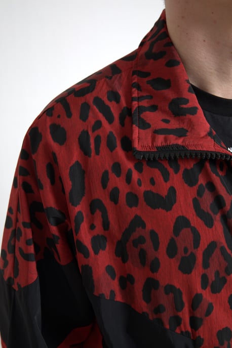 Leopardenmuster Trackjacke Rot-Schwarz Stil - Image 5