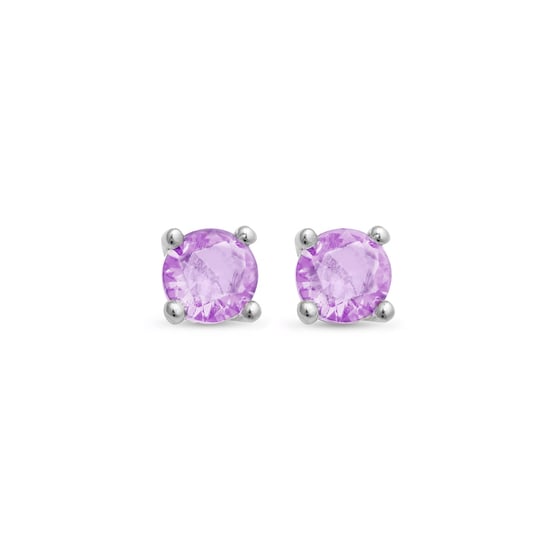 Luxenter Ohrringe, 925er Sterlingsilber und 18K vergoldete Amethyst-Zirkonia-Ohrringe - Image 1