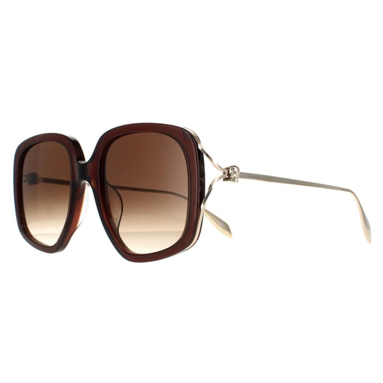 Alexander McQueen Quadratisch Damen Braun Gold Braun Gradient AM0374S - Image 2