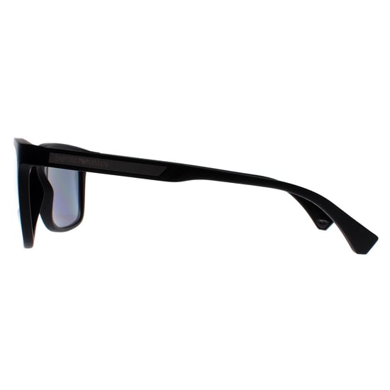 Emporio Armani Rechteckige Herren Gummi Schwarz Grau Polarisiert EA4047 - Image 3