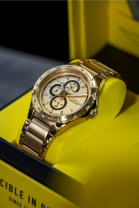 Invicta Aviator 50106 Herren Uhr - Quartz Bewegung - Edelstahl mit Gold Zifferblatt - 44 mm - Image 3