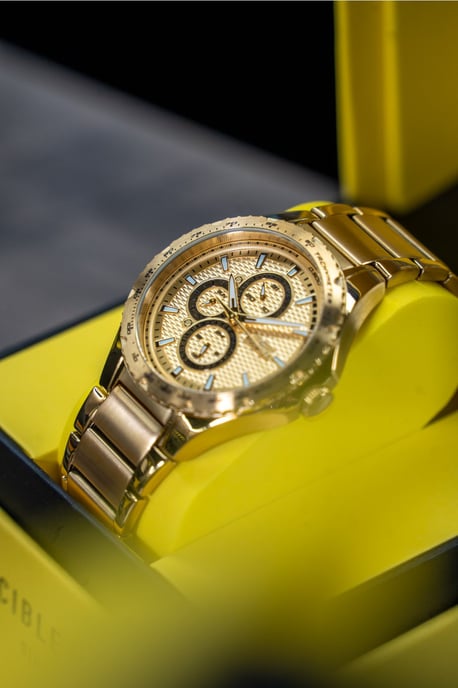 Invicta Aviator 50106 Herren Uhr - Quartz Bewegung - Edelstahl mit Gold Zifferblatt - 44 mm - Image 2