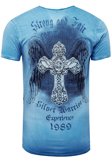V-Ausschnitt T-Shirt mit Seitenprint - Image 2
