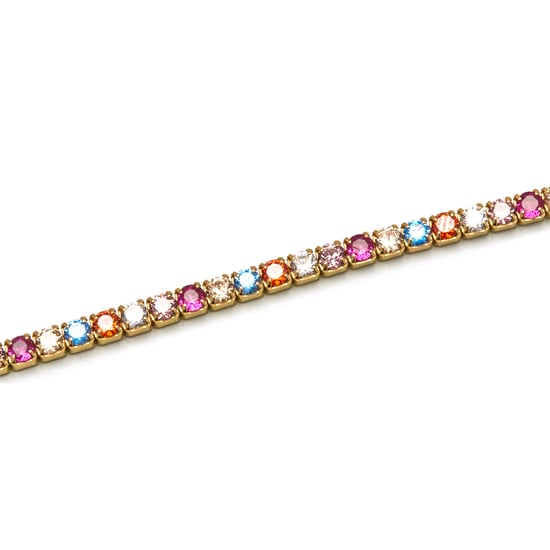 Luxenter 925 Sterling Silber Armband mit mehrfarbigen Zirkonia in 18K Gelbgold - Tahu - Image 6