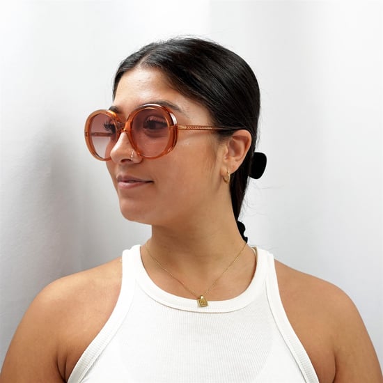 Chloe Oval Womens Transparent Dunkel Orange Orange Gradient CH0007S - Image 5