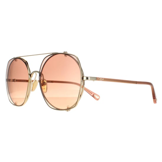 Chloe Pilotenbrille Damen Gold Braun Farbverlauf CH0042S - Image 2
