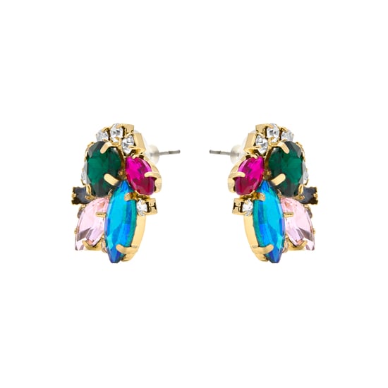Luxenter Blue Crystal Ohrringe in 18k Gelbgold - Nyuva - Image 3