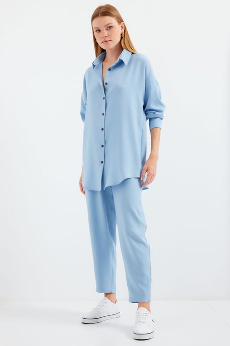 Leinenmix Langarmhemd und Hose Set - Image 4