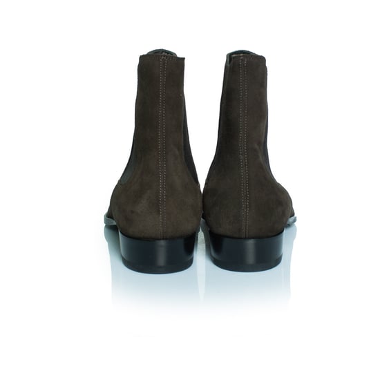 Saint Laurent Chelsea-Stiefeletten aus khakifarbenem Wildleder - Image 5