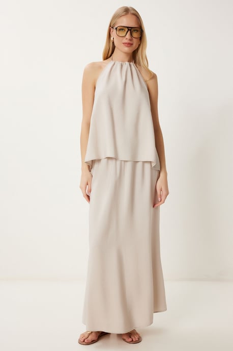 Halter-Nacken-Bluse & Maxi-Rock Co-Ord Set - Image 2