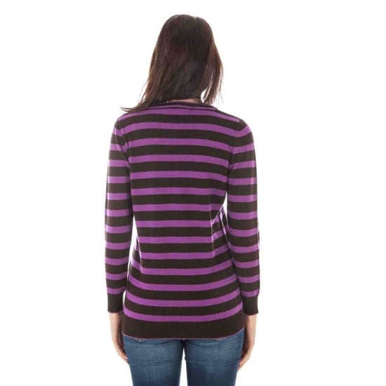 V-Ausschnitt gestreifter Pullover - Image 2