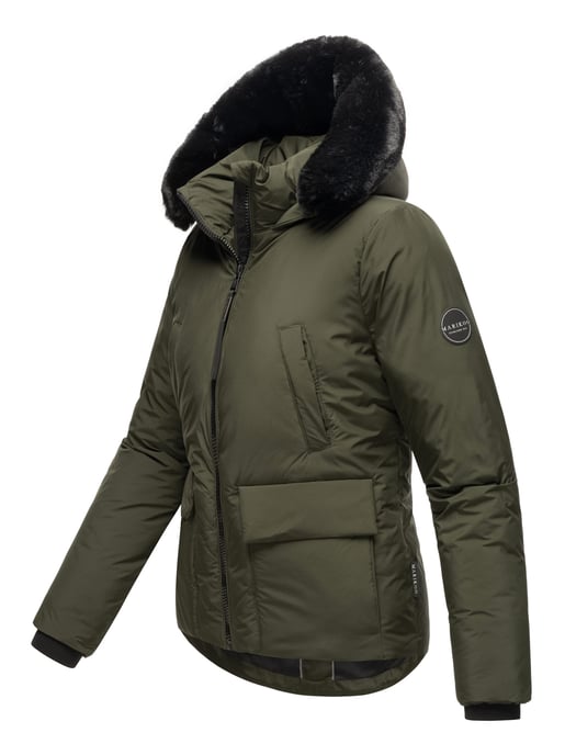 Marikoo Damen Winterjacke kurz mit Kunstfell & Teddyfutter – Morinaa - Image 3