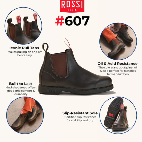 Rossi 607 Booma Chelsea-Stiefel aus braunem Leder - Image 2