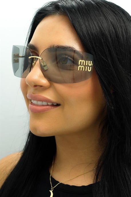 Miu Miu MU54YS 5AK30B Gold hellgrau Sonnenbrille - Image 5