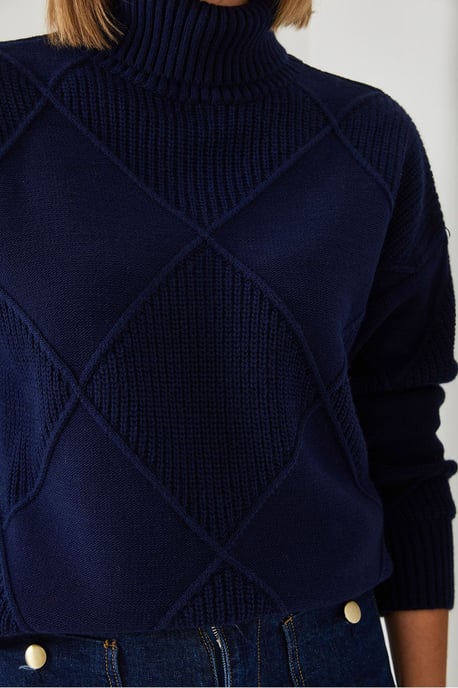 Strukturierter Rollkragenpullover - Image 2