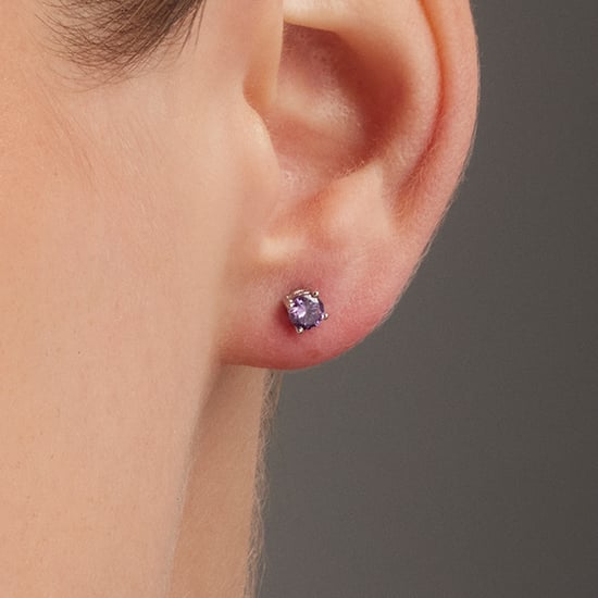 Luxenter Ohrringe, 925er Sterlingsilber und 18K vergoldete Amethyst-Zirkonia-Ohrringe - Image 3