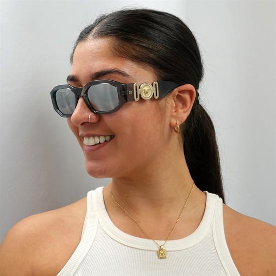 Versace Rectangle Unisex Transparent Grau Licht Grau Silber Spiegel VE4361 Sonnenbrille - Image 5