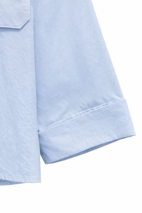 Kurzärmeliges Crop-Popeline-Shirt - Image 3