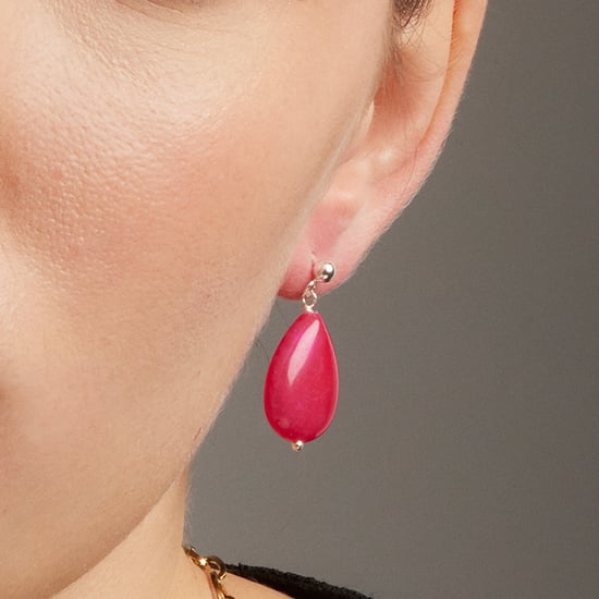 Luxenter Ohrringe, 925 Sterling Silber Kenitna und rosa Achat rhodiniert - Image 4