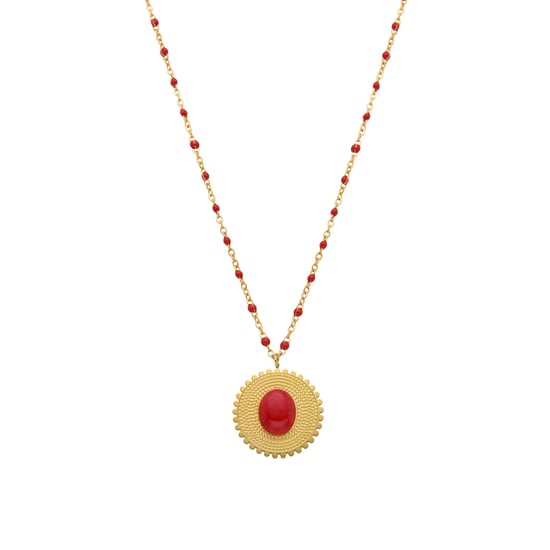 Luxenter Korallenhalsband aus 18K Gelbgold - Zarwa - Image 1