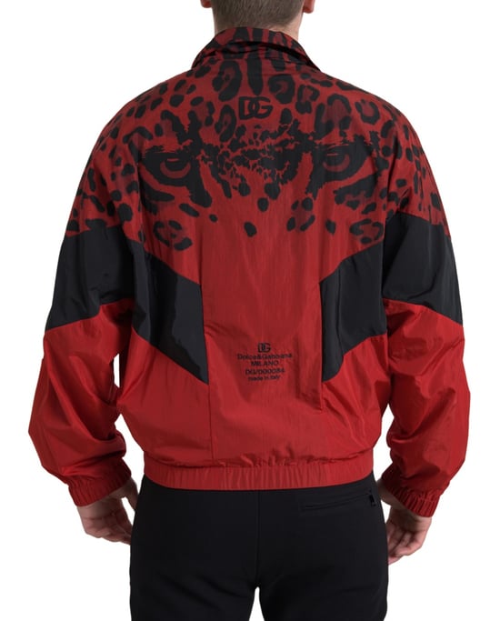 Leopardenmuster Trackjacke Rot-Schwarz Stil - Image 3