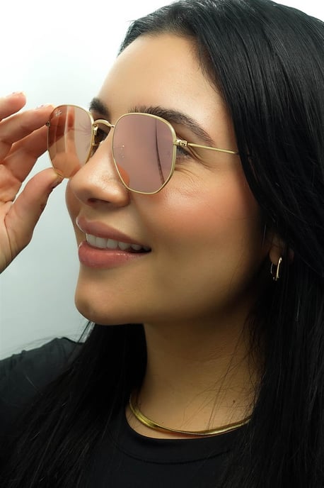 Ray-Ban Square Unisex Gold Kupfer Flash Spiegel RB3548N Sechseckig - Image 5