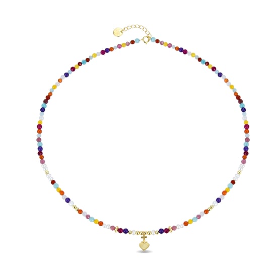 Luxenter Halskette aus 925er Sterlingsilber mit mehrfarbigem Kristall in 18K Gelbgold - Nymox - Image 3