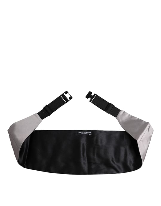 Dolce & Gabbana Grauer Herren-Taillengürtel 100% Seiden-Cummerbund - Image 4