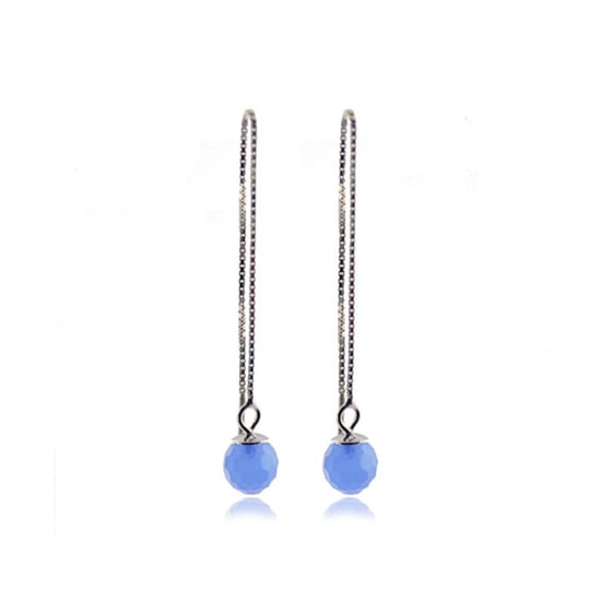 Luxenter, Ohrringe aus 925er Sterlingsilber und aquamarinblauem Hydrothermalquarz, rhodiniert - Image 1