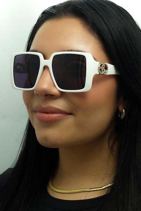 Gucci Square Womens Weiß mit Silber Dunkelgrau GG1692S - Image 6