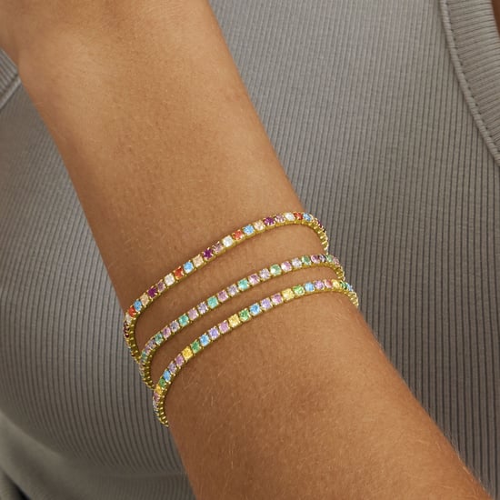 Luxenter 925 Sterling Silber Armband mit mehrfarbigen Zirkonia in 18K Gelbgold - Tahu - Image 4