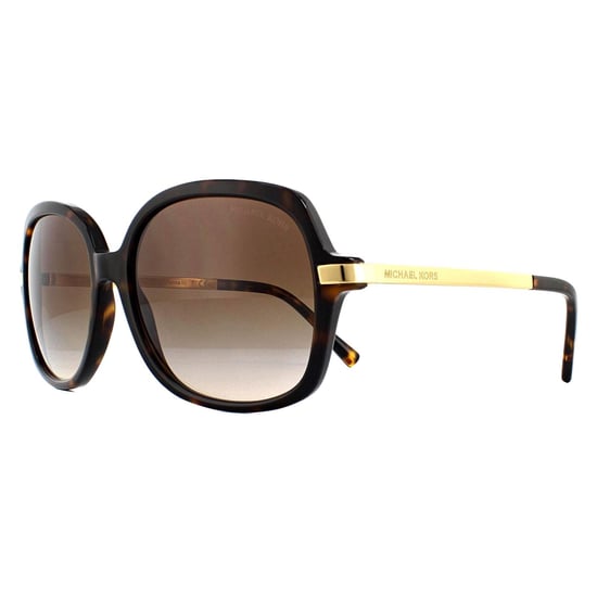 Michael Kors Square Womens Dark Tortoise Gold Braun Gradient Sonnenbrille - Image 2