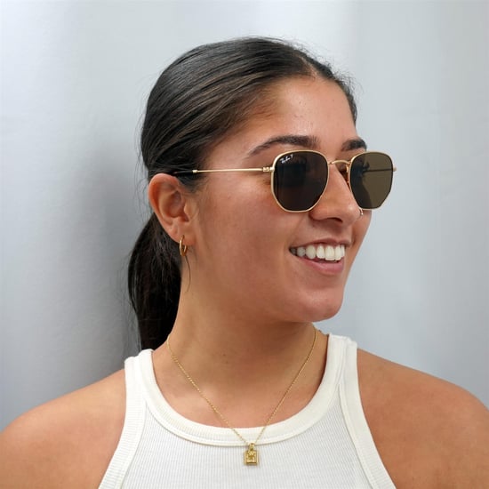 Ray-Ban Sonnenbrille Hexagonal 3548N 001/57 Gold Braun Polarisiert 51mm - Image 6